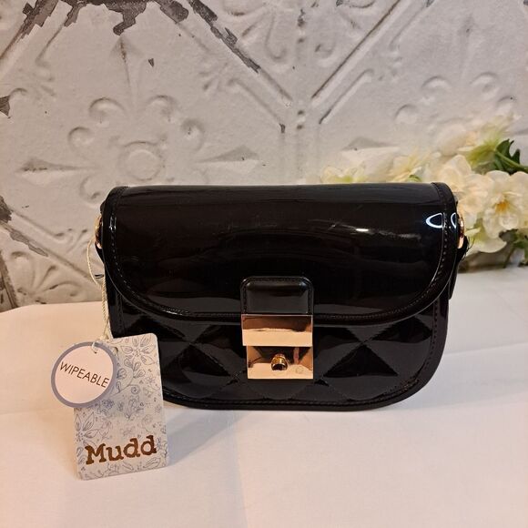 Mudd New Trendy Black Messenger Bag Crossbody Style Small Bag - Picture 9 of 9